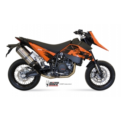 Mivv 2 Bolt-On Suono St. Steel con tapa carbono KTM 690 SM 2007-12