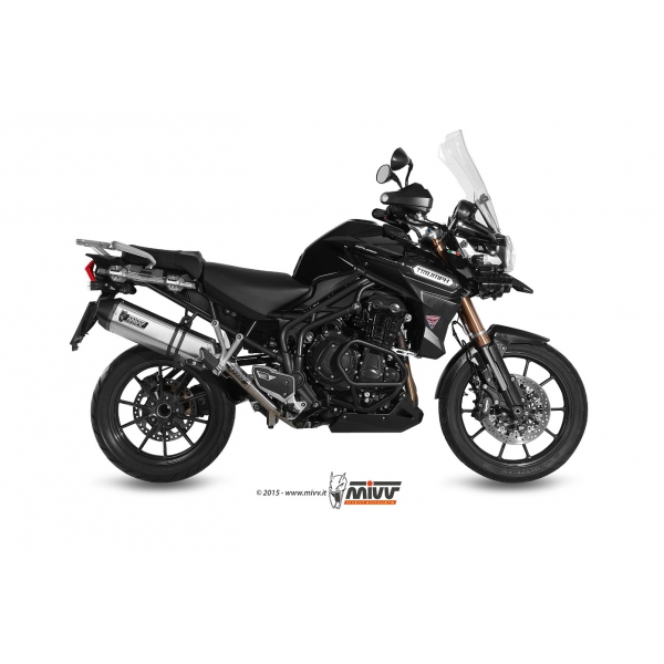 Mivv Slip-On Speed edge St. Steel con tapa carbono Triumph Tiger Explorer  1200 2012-15