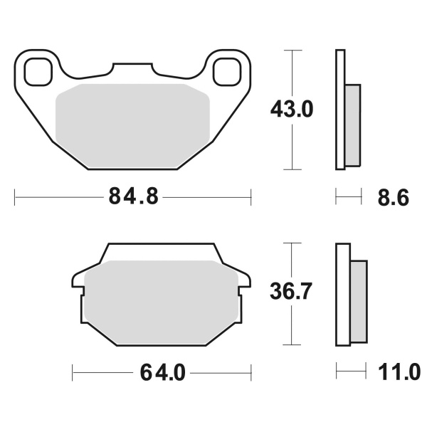 Braking Juego de pastillas de freno semimetálicas SM1 para Kymco/SYM