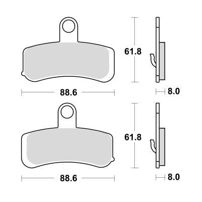 Braking Juego de pastillas de freno semimetálicas SM1 para Harley