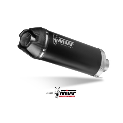 Mivv Full system 3x1 AK-1 Black con tapa de carbono Yamaha MT-09 / SP / FZ-09 2024-2025 / R9 2025
