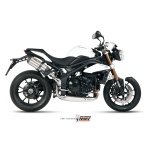 Mivv 2 Slip-On Suono St. Steel con tapa carbono Triumph Speed Triple 2011-15