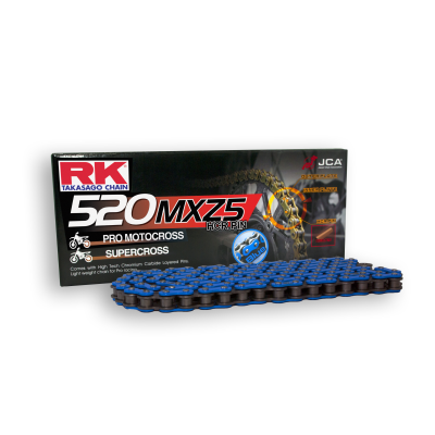RK Cadena 520MXZ5 con 120 Eslabones Enganche Clip Rápido en Color Azul