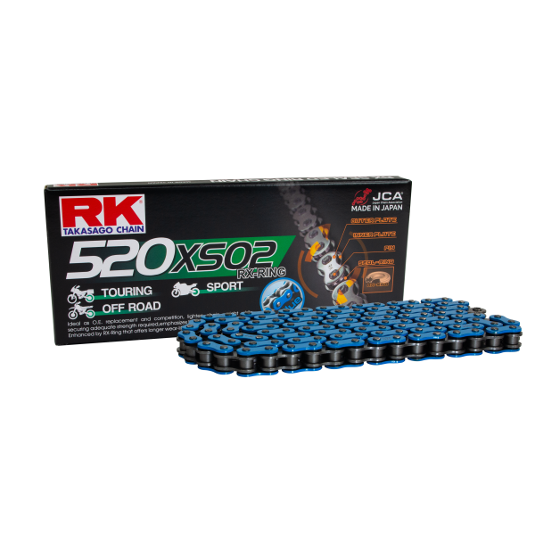 RK Cadena 520XSO con 120 Eslabones Enganche para Remachar en Color Azul