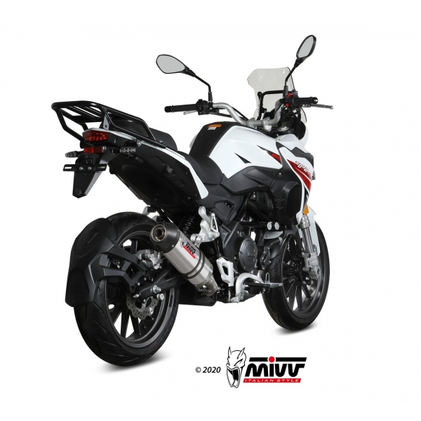 Mivv Slip-On Oval Titan con tapa carbono Benelli TRK 251 2019-24