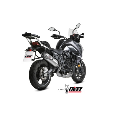 Mivv Slip-On Oval St. Steel con tapa carbono Benelli TRK 702 / X 2023-24