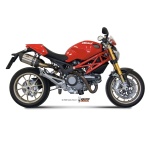 Mivv 2 Slip-On Suono St. Steel con tapa carbono Ducati Monster 795 12-14 / 796 10-14 / 1100 08-10