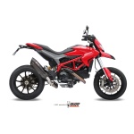 Mivv Slip-On Suono black con tapa carbono Ducati Hypermotard 821 / Hyperstrada 821 2013-15