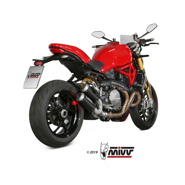 Mivv 2 Slip-On Mk3 carbono Ducati Monster 821 2018-20 / Monster 1200 2017-21