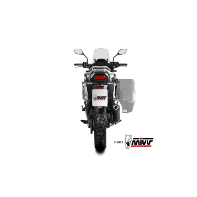 Mivv Slip-On Oval Black con tapa carbono Honda XL750 Transalp 2023-24