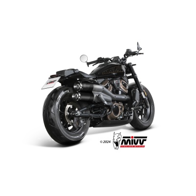 Mivv 2 Slip-On HR-1 Black Harley Davidson Sportster S 2021-24