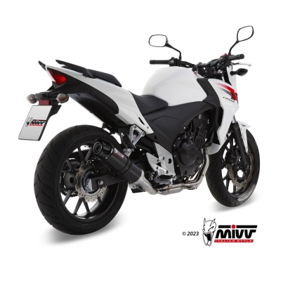 Mivv Slip-On GP black con tapa carbono Honda CB 500 F/X / CBR 500 R 2013-15