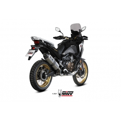 Mivv Slip-On Speed edge St. Steel con tapa carbono Honda CRF 1100 L Africa Twin 2020-23