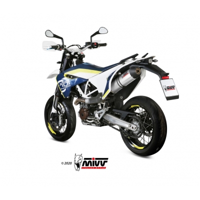 Mivv Slip-On Oval titan con tapa carbono Husqvarna 701 Enduro / Supermoto 2017-20
