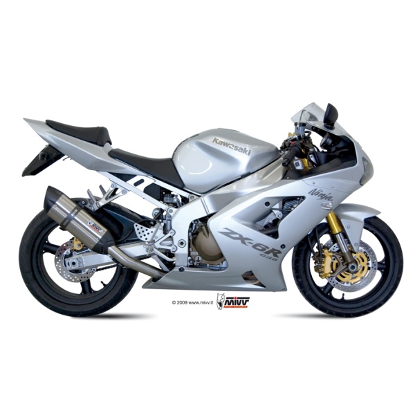 Mivv Slip-On Suono St. Steel con tapa carbono Kawasaki ZX-6