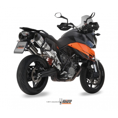 Mivv 2 Slip-On Suono St. Steel con tapa carbono KTM 990 Supermoto SMT 2009-13