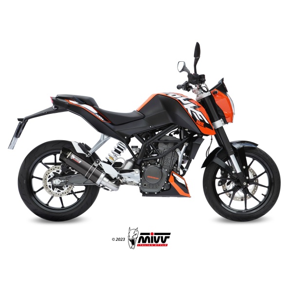 Mivv Full system 1x1 GP black con tapa carbono KTM 125 Duke 2011-16 / 200 Duke 2012-14