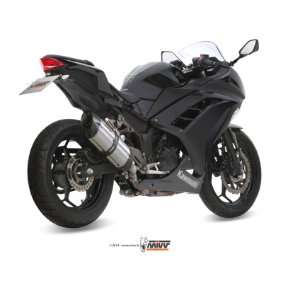 Mivv Slip-On Suono St. Steel con tapa carbono Kawasaki Ninja 300 2013-16 / Z300 2015-16