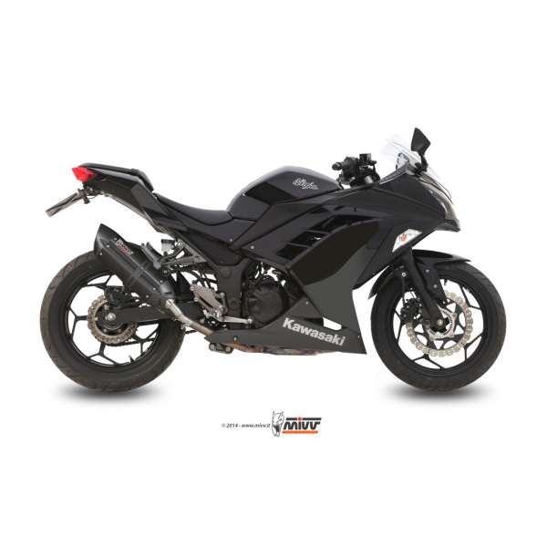 Mivv Slip-On Suono black con tapa carbono Kawasaki Ninja 300 2013-16 / Z300 2015-16