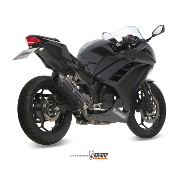 Mivv Slip-On Suono black con tapa carbono Kawasaki Ninja 300 2013-16 / Z300 2015-16