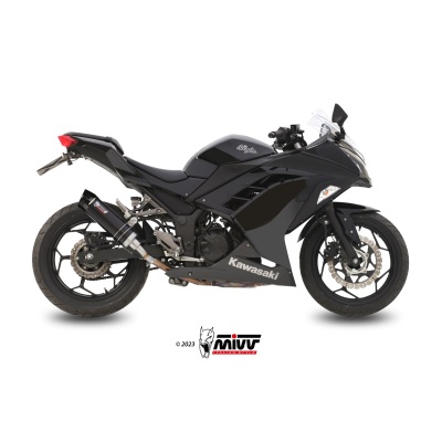 Mivv Slip-On GP black con tapa carbono Kawasaki Ninja 300 2013-16 / Z300 2015-16