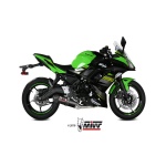 Mivv Full system 2x1 Oval carbono con tapa carbono Kawasaki Ninja 650 / Z650 2017-23