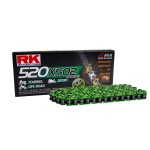 RK Cadena 520XSO2 con 120 Eslabones Enganche para Remachar en Color Verde