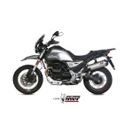 Mivv Slip-On Oval Titan con tapa carbono Moto Guzzi V85 TT 2019-24