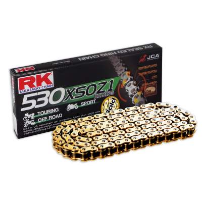 RK Cadena 530XSOZ1 con 118 Eslabones Enganche para Remachar en Color Oro