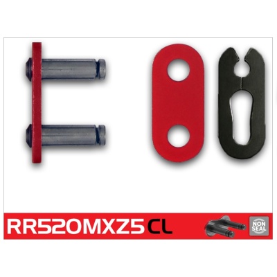 RK Eslabón 520MXZ5 Enganche Clip Rápido en Color Rojo