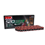 RK Cadena 520XSO2 con 120 Eslabones Enganche para Remachar en Color Rojo