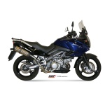 Mivv 2 Slip-On Suono St. Steel con tapa carbono Suzuki DL V-Strom 1000 2002-13