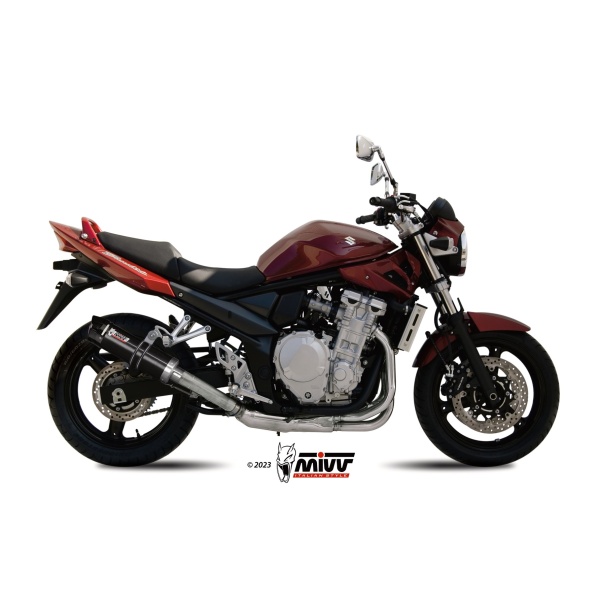 Mivv Slip-On GP black con tapa carbono Suzuki GSF 650 Bandit 2007-15 / GSX 650 F 2008-15