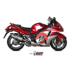 Mivv 2 Slip-On Oval titan con tapa carbono Suzuki GSX-R 1300 Hayabusa 2008-17