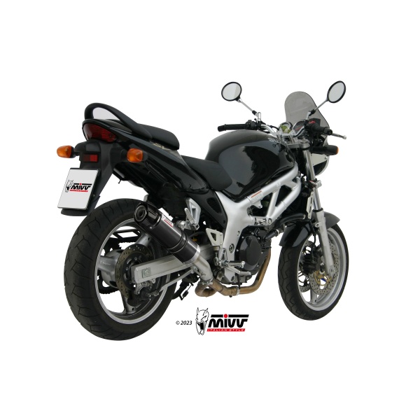 Mivv Slip-On GP black con tapa carbono Suzuki SV 650 1999-02