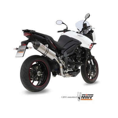 Mivv Slip-On Oval titan con tapa carbono Triumph Tiger 1050 Sport 2013-16