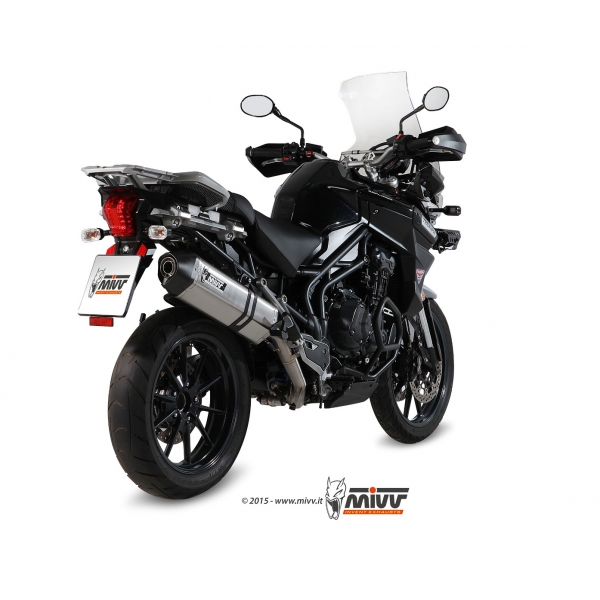 Mivv Slip-On Speed edge St. Steel con tapa carbono Triumph Tiger Explorer 1200 2012-15
