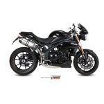 Mivv 2 Slip-On Speed edge St. Steel con tapa carbono Triumph Speed Triple 2011-15