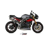 Mivv 2 Slip-On Suono St. Steel con tapa carbono Triumph Speed Triple 2016-17