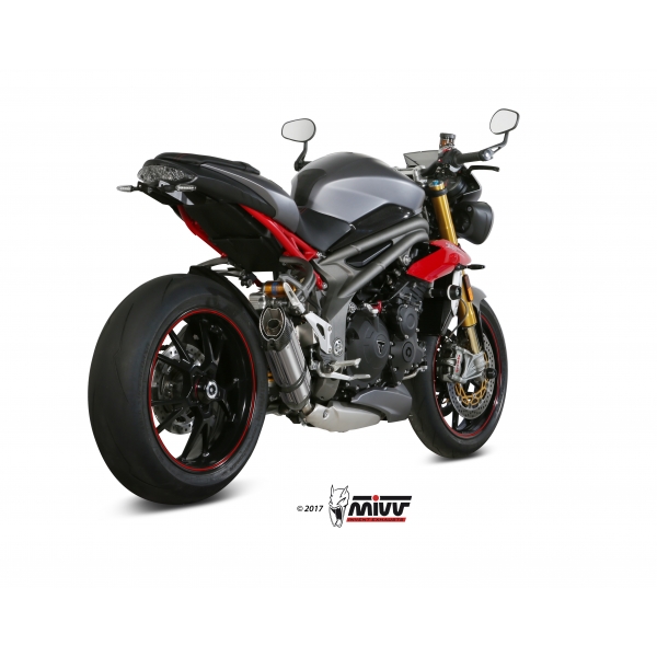 Mivv Slip-On Suono St. Steel con tapa carbono Triumph Speed Triple 2016-17