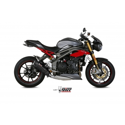 Mivv Slip-On Suono black con tapa carbono Triumph Speed Triple 2016-17