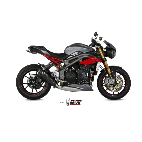 Mivv Slip-On Suono black con tapa carbono Triumph Speed Triple 2016-17