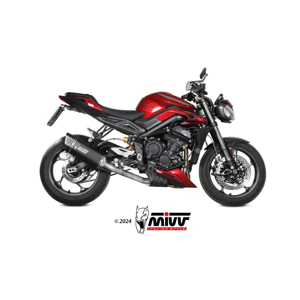 Mivv Full system 3x1 SR-1 Black Titanium Triumph Street Triple 765 R / RS 2023-24