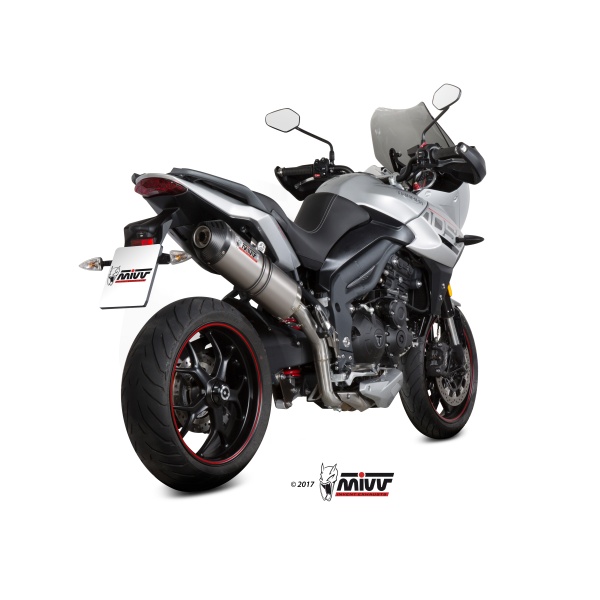 Mivv Slip-On Oval titan con tapa carbono Triumph Tiger 1050 Sport 2017-20