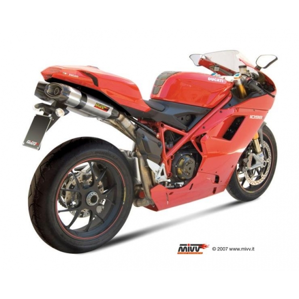 MIVV 2 SLIP-ON SUONO ST. STEEL WITH CARBON CAP DUCATI 848 2007-13 / 1098  2007-11 / 1198 2009-12