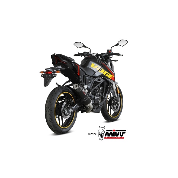 Mivv Full System 1x1 GP black con tapa carbono Voge Brivido 125R 2023-24