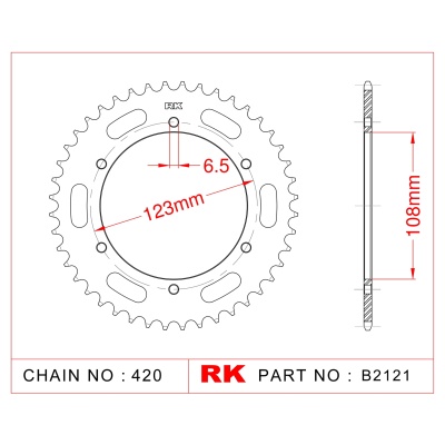 RK Corona de Acero de 53 Dientes. Paso de Cadena 420
