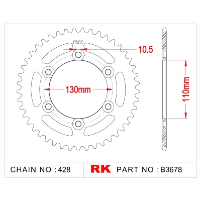 RK Corona de Acero de 56 Dientes. Paso de Cadena 428