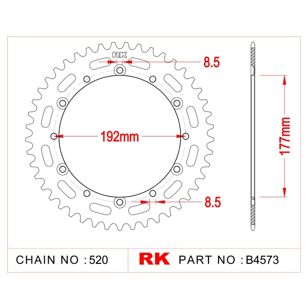 RK Corona de Acero de 53 Dientes. Paso de Cadena 520
