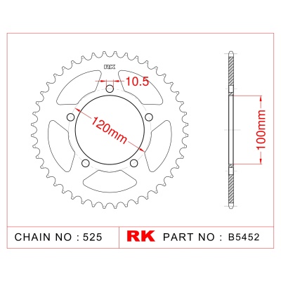 RK Corona de Acero de 41 Dientes. Paso de Cadena 525